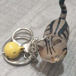 Cat 3D Key Chain Key Ring Unisex Handbag Backpack Charm Pendant Accessory Gift